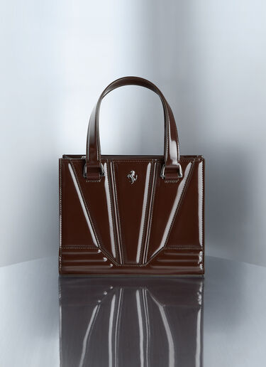 Ferrari GT mini tote bag in glossy leather Ferrari Ferrari GT mini tote bag in glossy leather Espresso 49122f