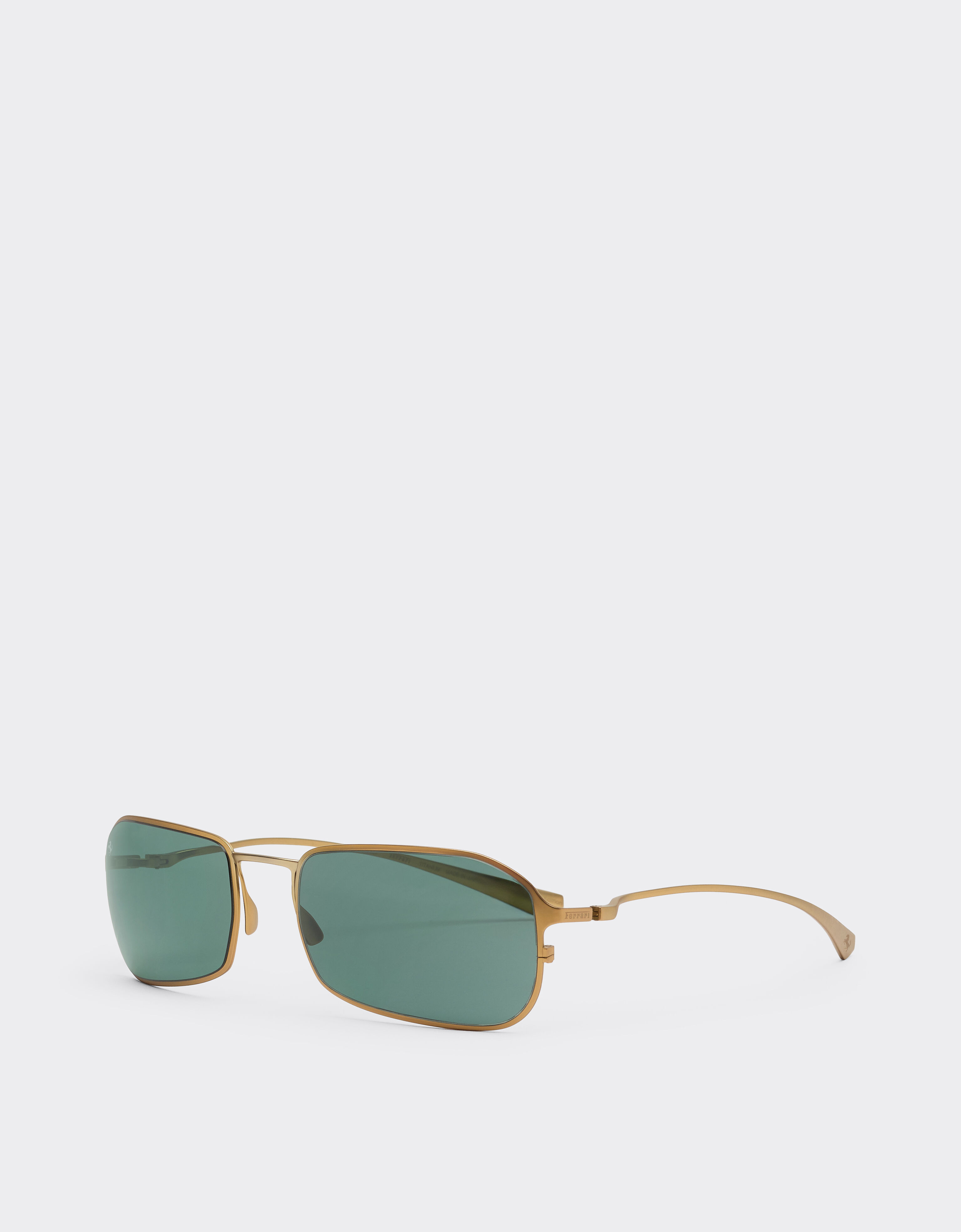 Ferrari Matte gold titanium sunglasses with dark green lenses Oro Satinato LY0SG1264EXT0001f