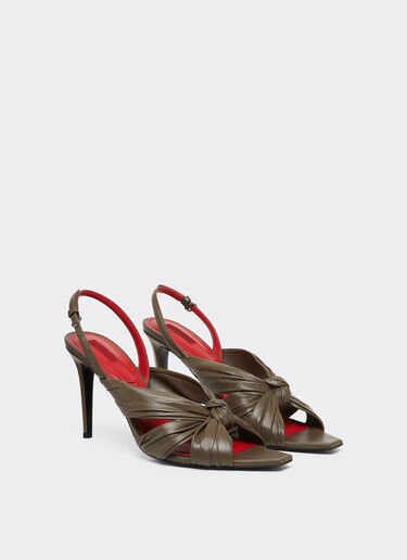 Ferrari 皮革后系带凉鞋 Khaki Green 50779f