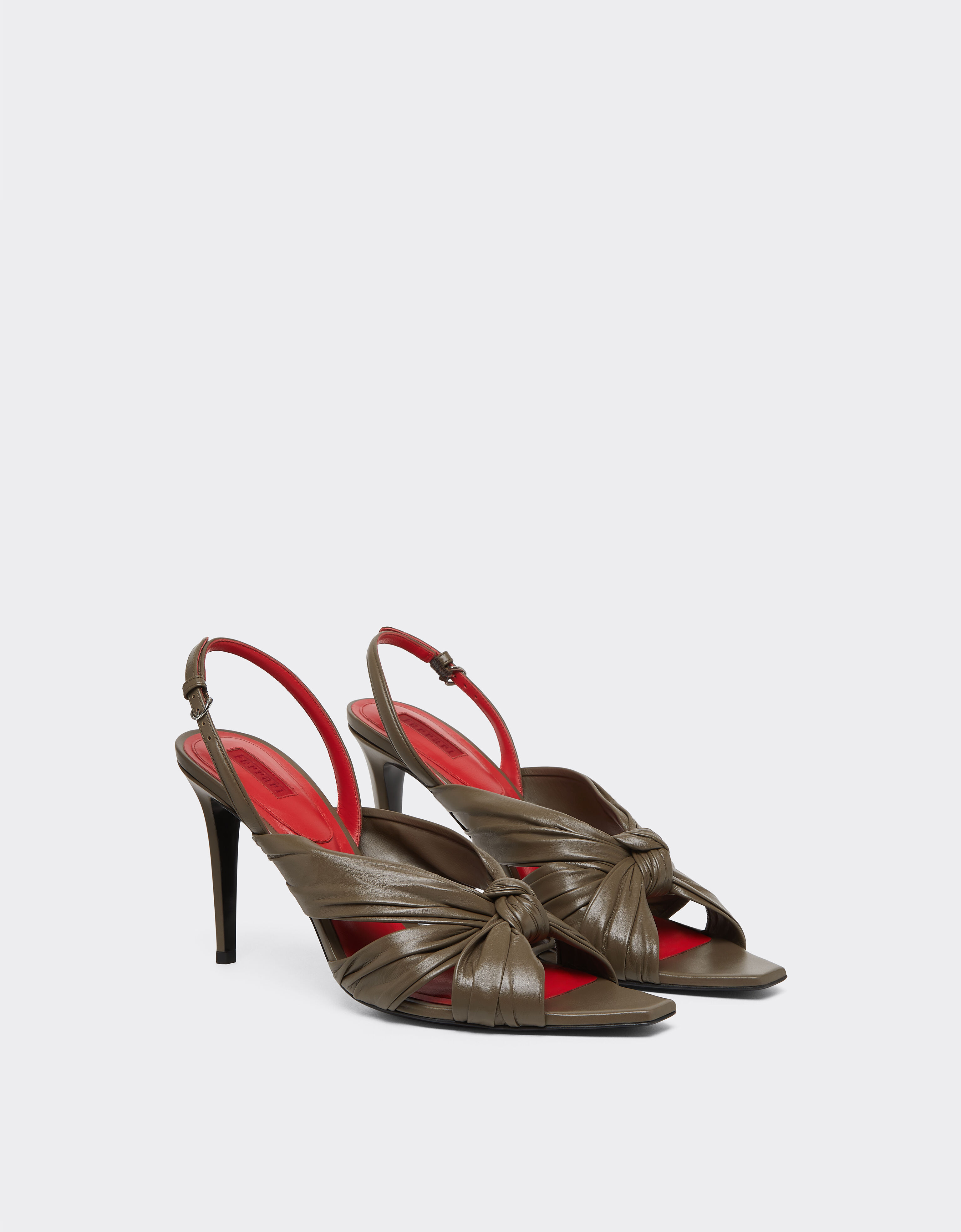 Ferrari 皮革后系带凉鞋 Khaki Green 50779f