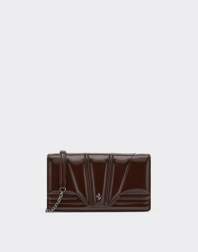 Ferrari Ferrari GT glossy leather wallet with chain strap Espresso 49274f