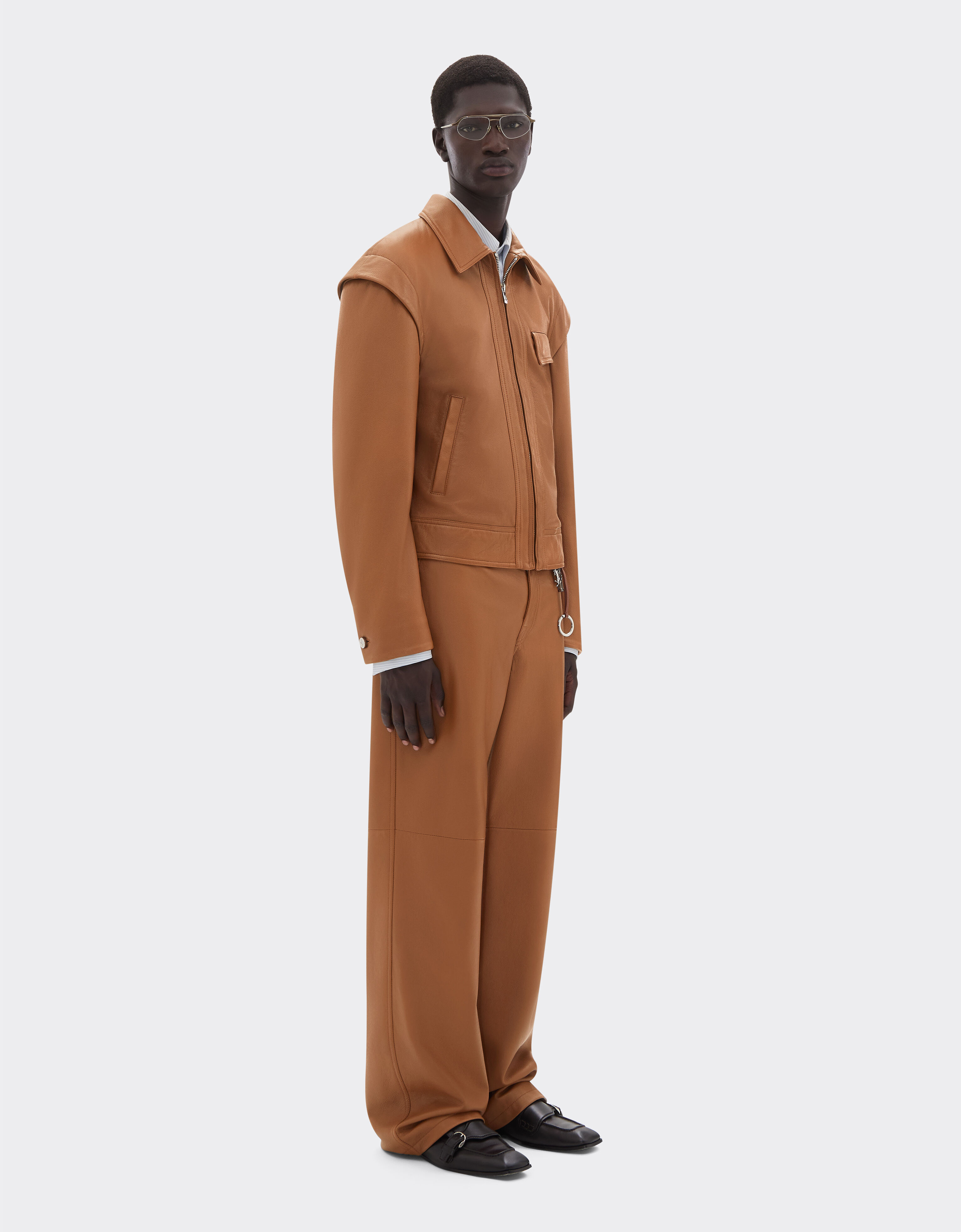 Deer-effect nappa leather cargo pants Ferrari Deer-effect nappa leather cargo pants Cognac 49910f