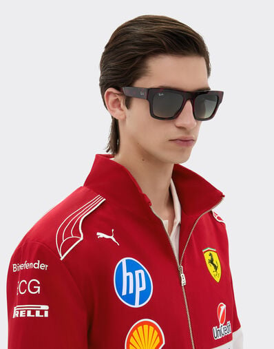 Ferrari 雷朋与法拉利车队合作款 RB2217M 灰色渐变镜片哈瓦那红色醋酸纤维太阳镜 赛车红 LA013f