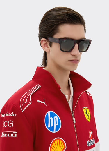 Ferrari 雷朋与法拉利车队合作款 RB2217M 灰色渐变镜片哈瓦那红色醋酸纤维太阳镜 赛车红 LA013f