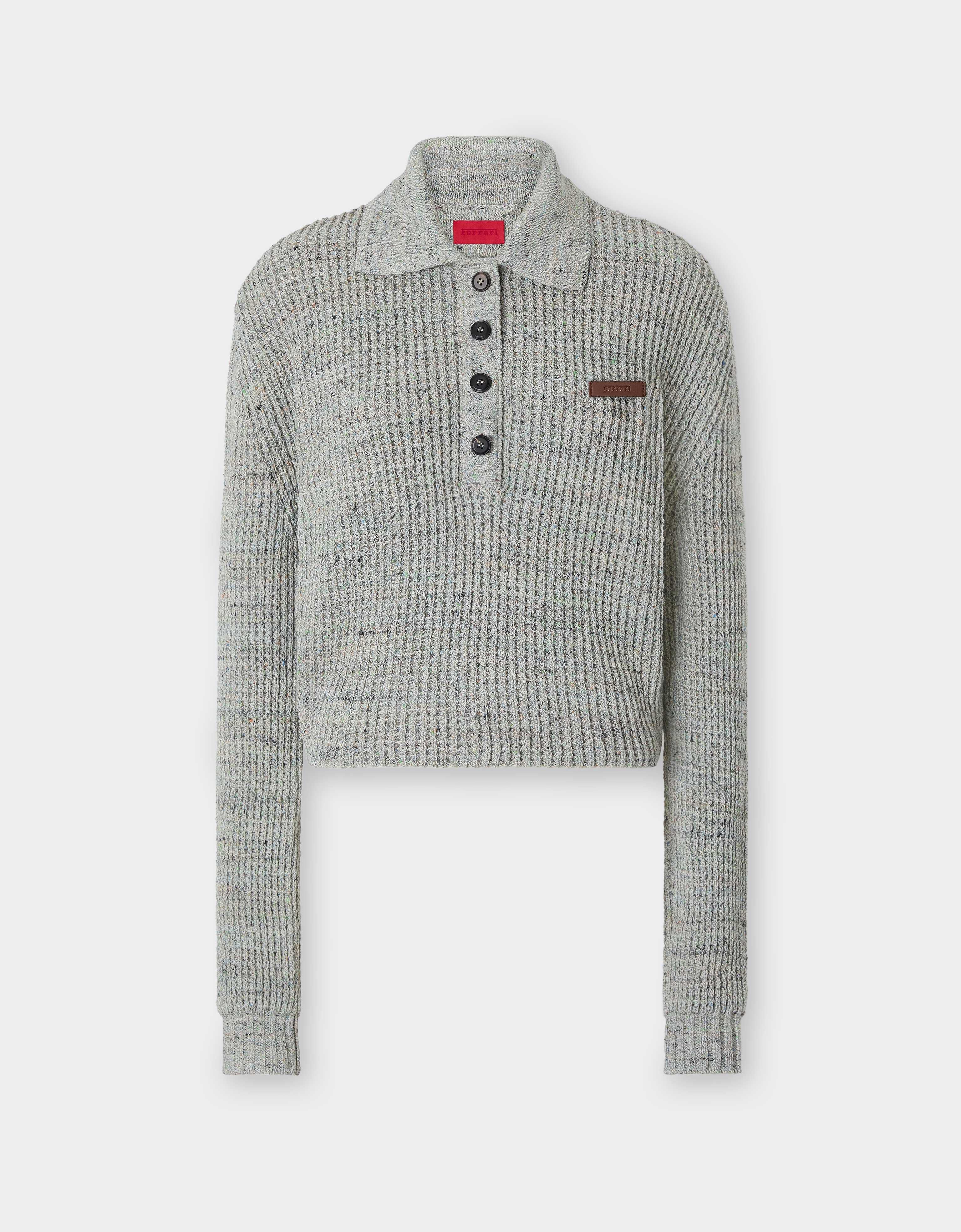 牛仔效果长袖 Polo 衫 Ferrari 牛仔效果长袖 Polo 衫 Beige CKWPO0003KCO0008f