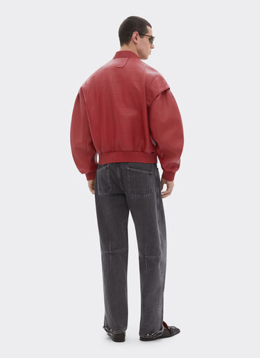 涂层纳帕皮革飞行夹克 Ferrari 涂层纳帕皮革飞行夹克 Maison Red 51013f