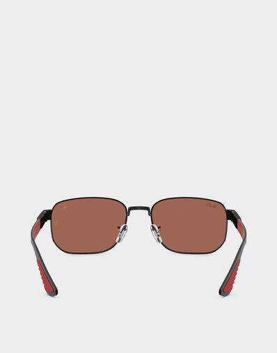 Ferrari Ray-Ban for Scuderia Ferrari RB8329M in black metal with dark red mirrored brown lenses Nero LA0JWf