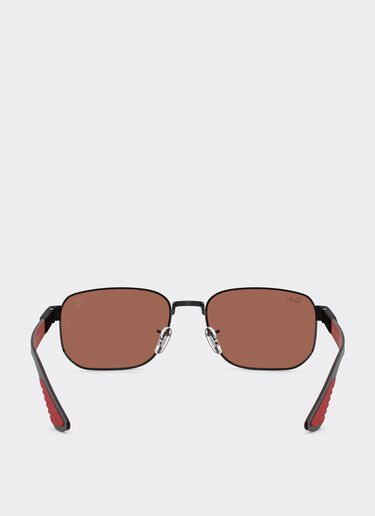 Ferrari Ray-Ban for Scuderia Ferrari RB8329M in black metal with dark red mirrored brown lenses Nero LA0JWf