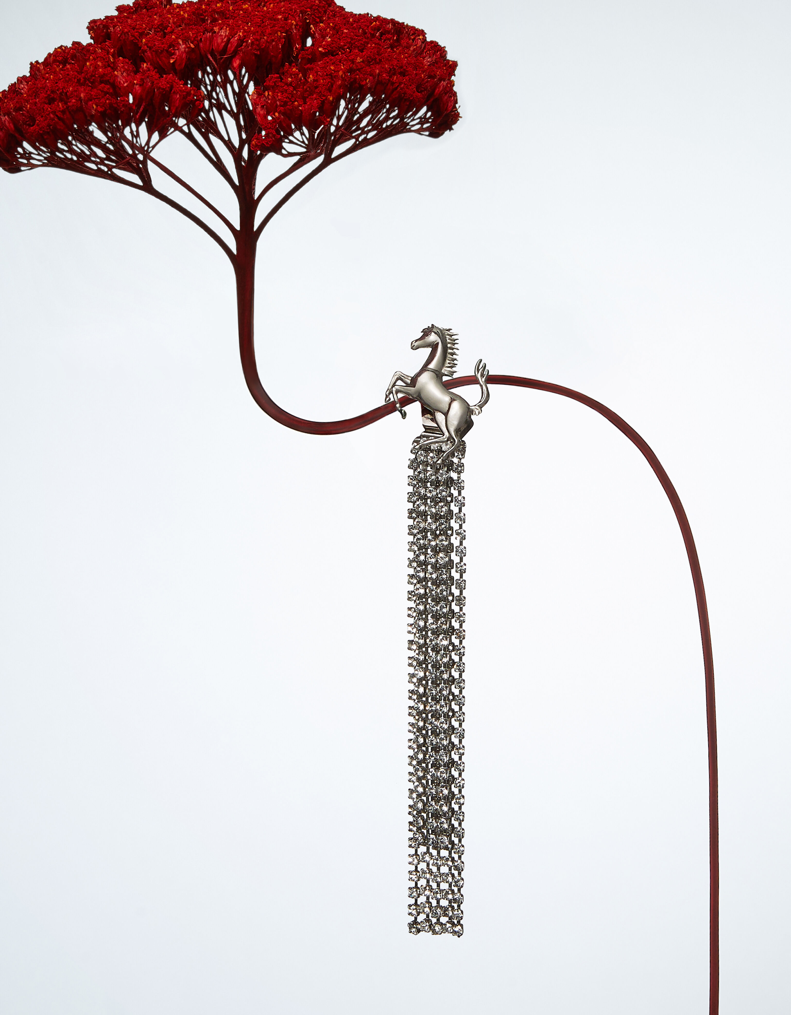 Earrings with rhinestones Ferrari Earrings with rhinestones Polished Chrome 50182f