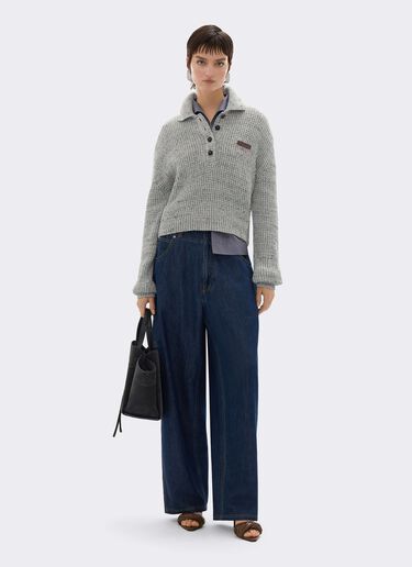 牛仔效果长袖 Polo 衫 Ferrari 牛仔效果长袖 Polo 衫 Beige CKWPO0003KCO0008f