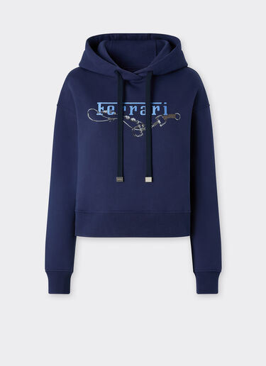 Ferrari 法拉利刺绣连帽卫衣 Ultramarine 50841f