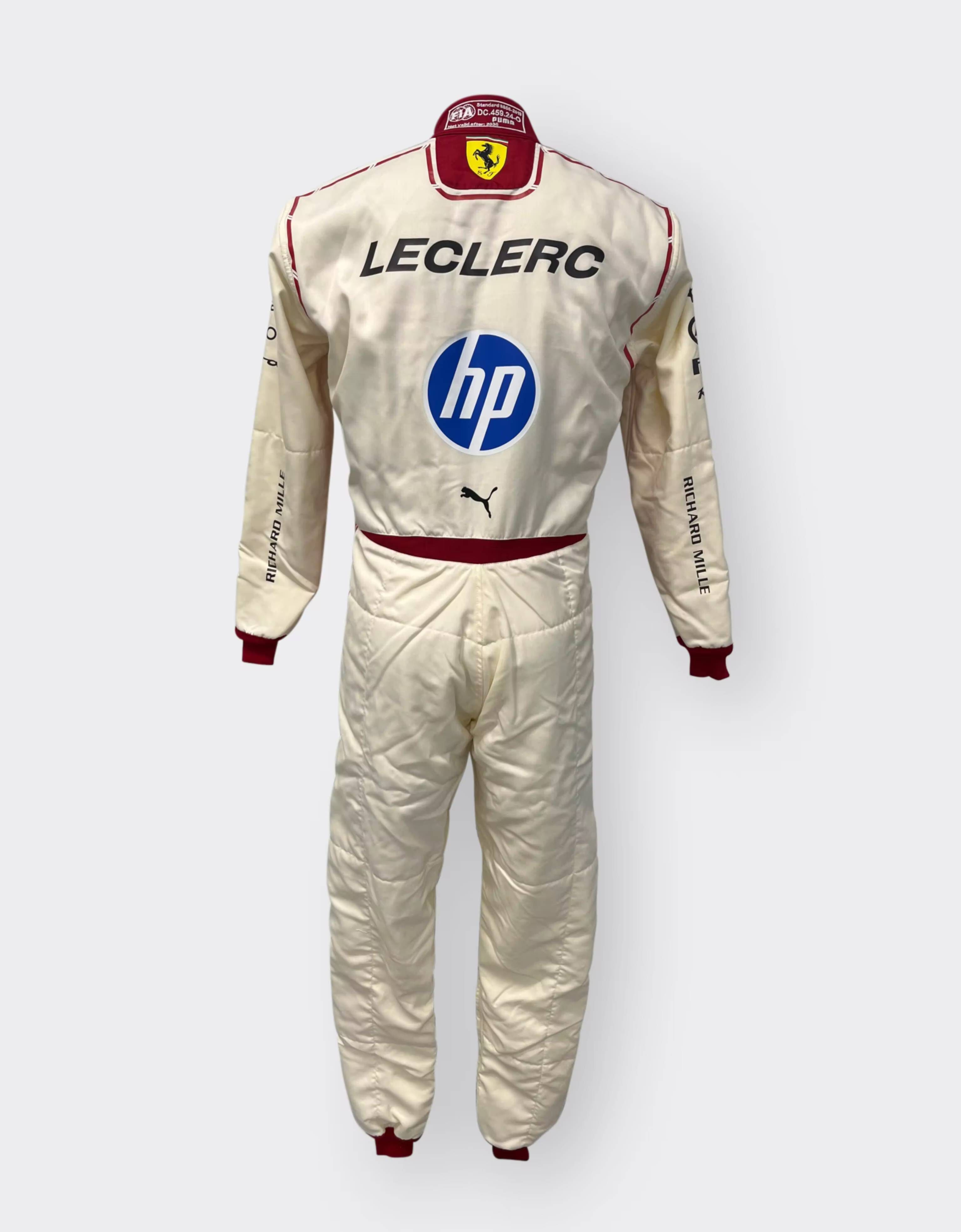 Ferrari Combinaison de course Replica Leclerc pour le GP de Monaco 2026 Bianco LW0JU1082EXT0001f