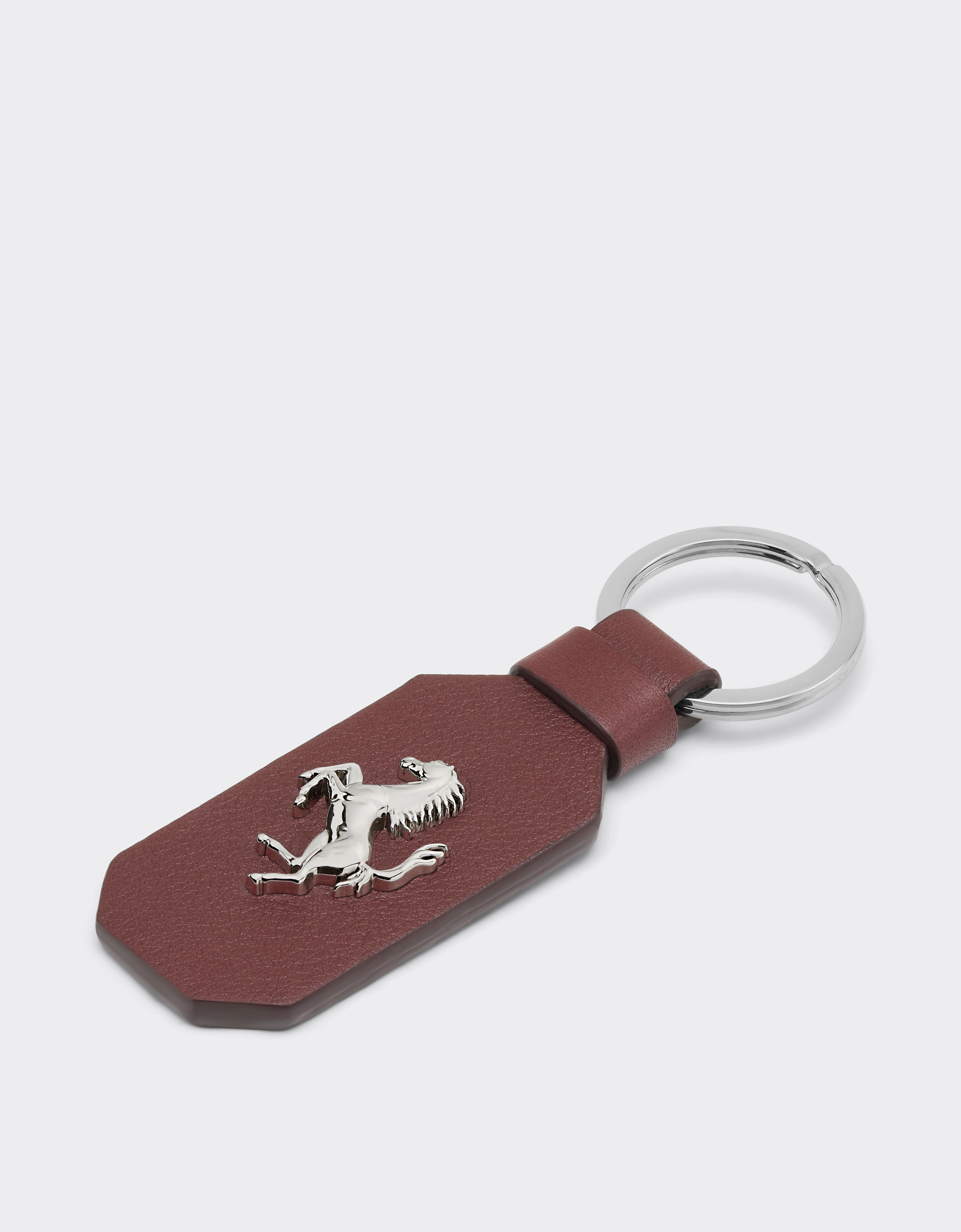 Ferrari Leather keychain with prancing horse Espresso 49222f