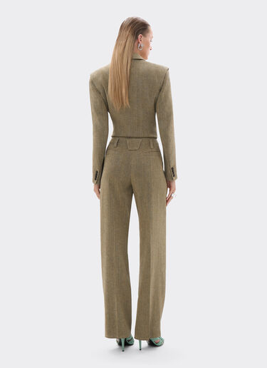 Ferrari Linen and cotton twill trousers Khaki Green 50050f