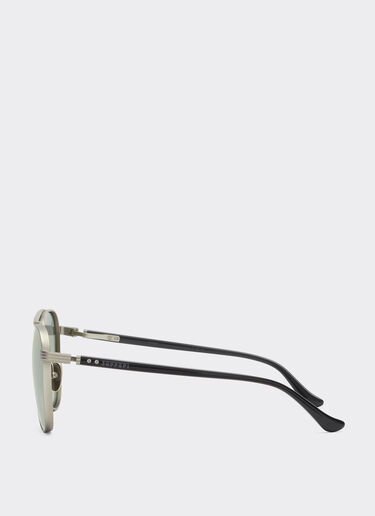 Ferrari Ferrari sunglasses in  matte silver titanium and acetate with dark green lenses Silver LA0KRf