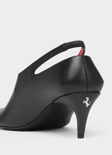 Ferrari Leather Slingback with Side Cut-out Marrone Scuro CSWSL0006XL00004f