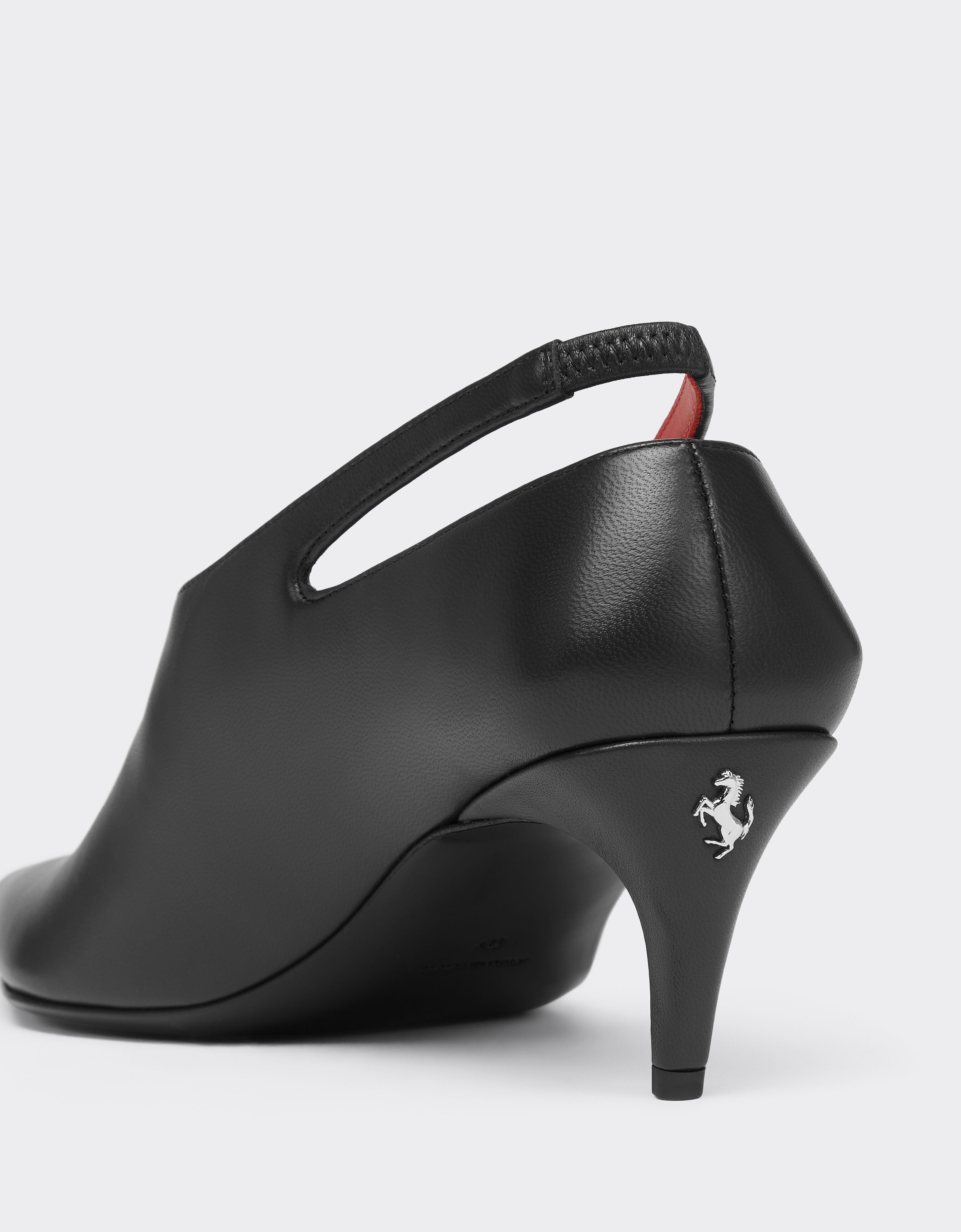 Ferrari Leather Slingback with Side Cut-out Marrone Scuro CSWSL0006XL00004f