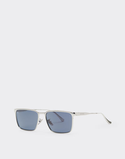 Ferrari Ferrari sunglasses in  matte silver metal  with blue crystal lenses Silver LA0LFf