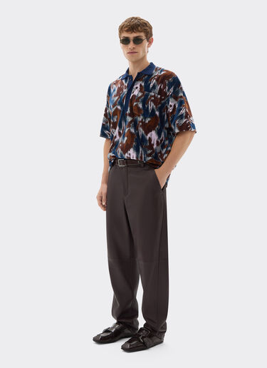 Cavallino Ikat 图案雪尼尔 Polo 衫 Ferrari Cavallino Ikat 图案雪尼尔 Polo 衫 孔雀蓝 49272f