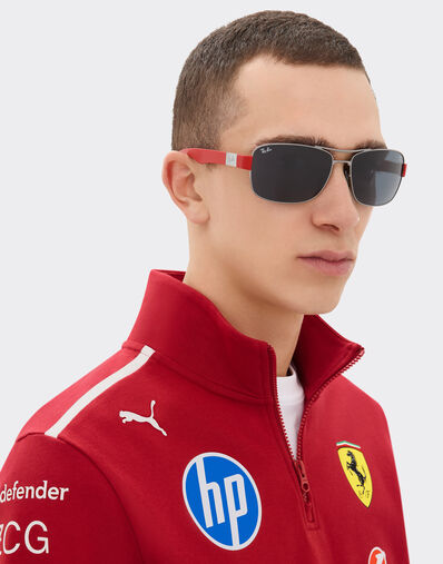Ferrari 雷朋与法拉利车队合作款 RB3763M 深灰色镜片枪灰色金属太阳镜 Ingrid LA01If