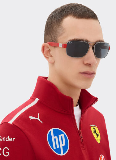 Ferrari 雷朋与法拉利车队合作款 RB3763M 深灰色镜片枪灰色金属太阳镜 Ingrid LA01If