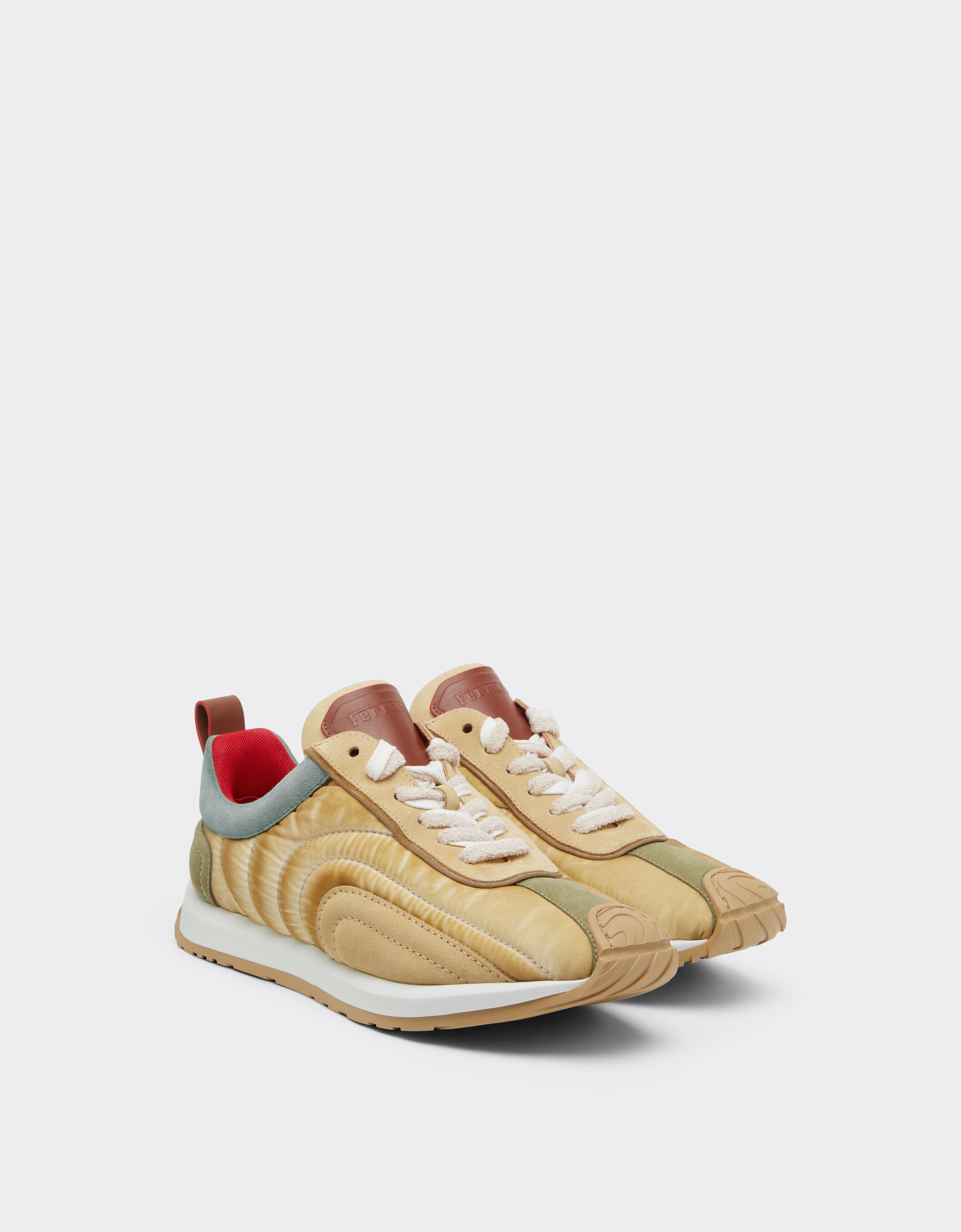 Ferrari 绒面革、纳帕皮革和尼龙训练鞋 Granite Green 50763f