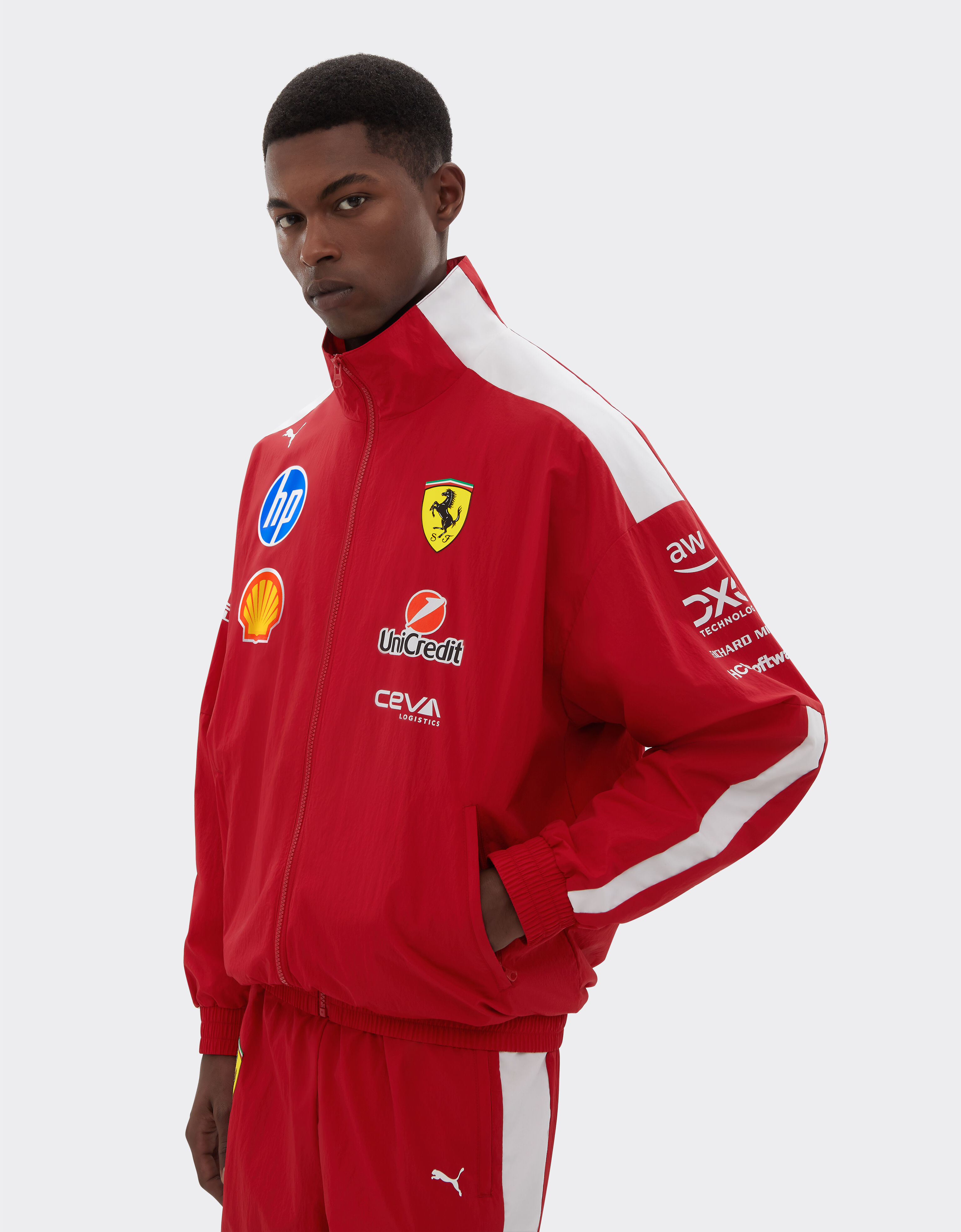 Ferrari Puma 与 Scuderia Ferrari HP 合作款2025 T7 车手夹克 红色 LA041f