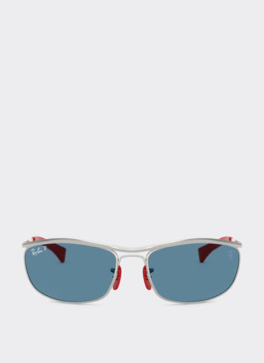 Ferrari Ray-Ban for Scuderia Ferrari RB3819M 银色金属镜框配偏光蓝色镜片 Silver LA0JPf