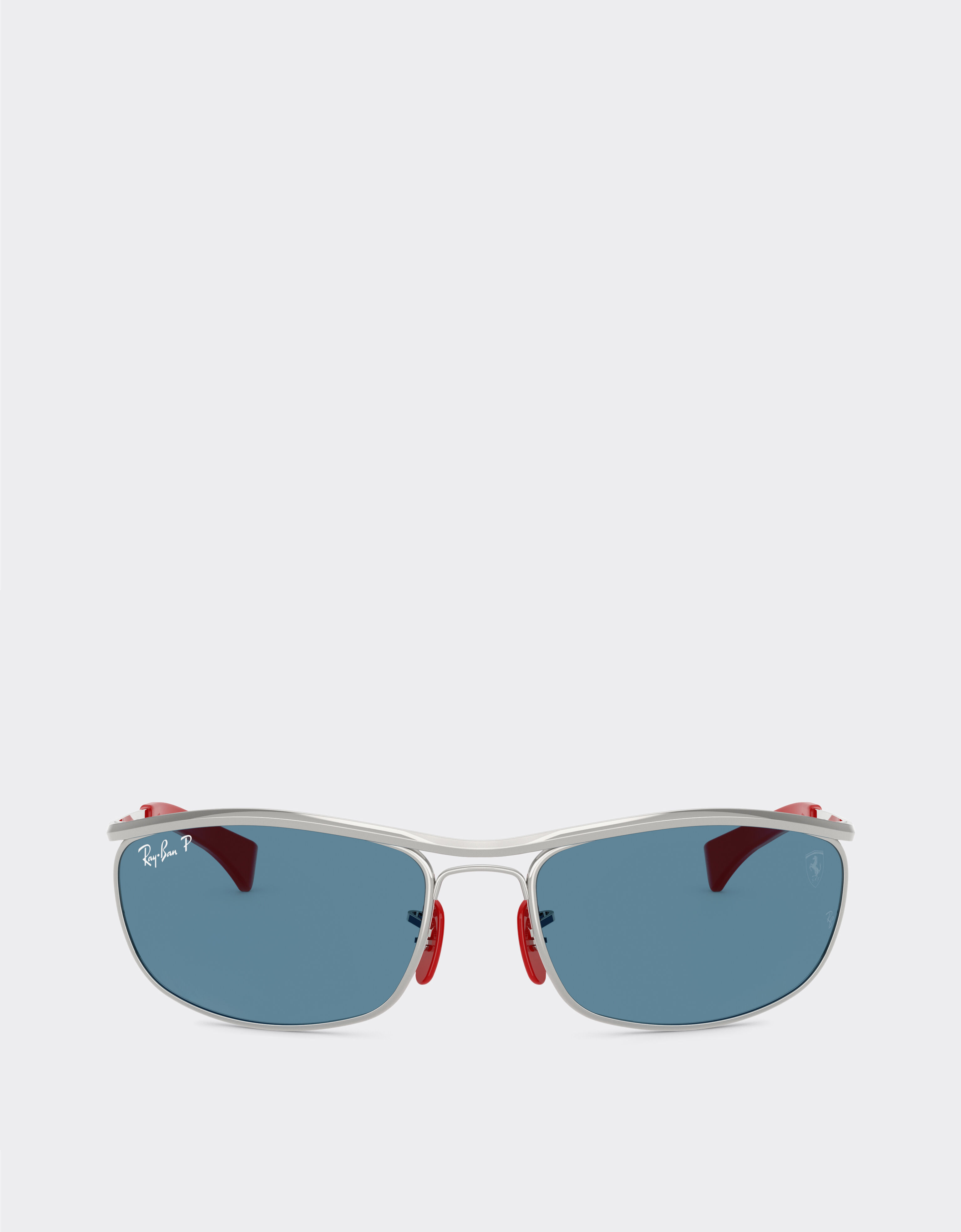 Ferrari Ray-Ban for Scuderia Ferrari RB3819M 银色金属镜框配偏光蓝色镜片 Silver LA0JPf