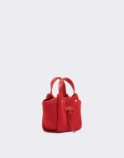 Ferrari 针织与皮革迷你托特包 Rosso Magma CBWTO0019YA00006f
