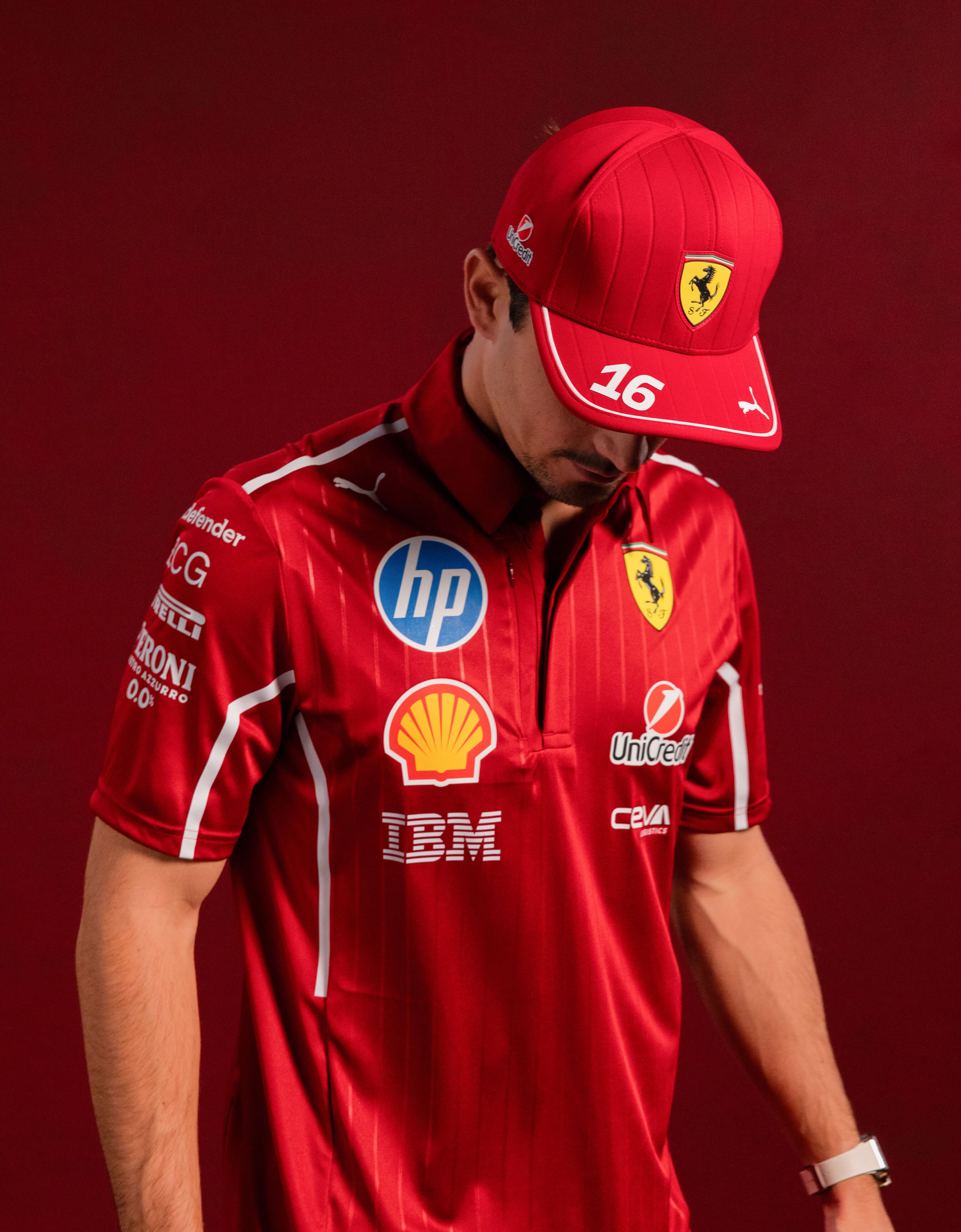 Ferrari Puma 与 Scuderia Ferrari HP 合作款2025 Leclerc 棒球帽 樱桃色 LA00Wf
