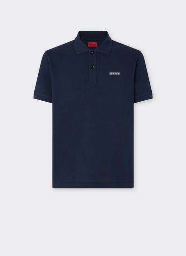 Ferrari Cotton polo shirt with Ferrari logo Navy 51058f