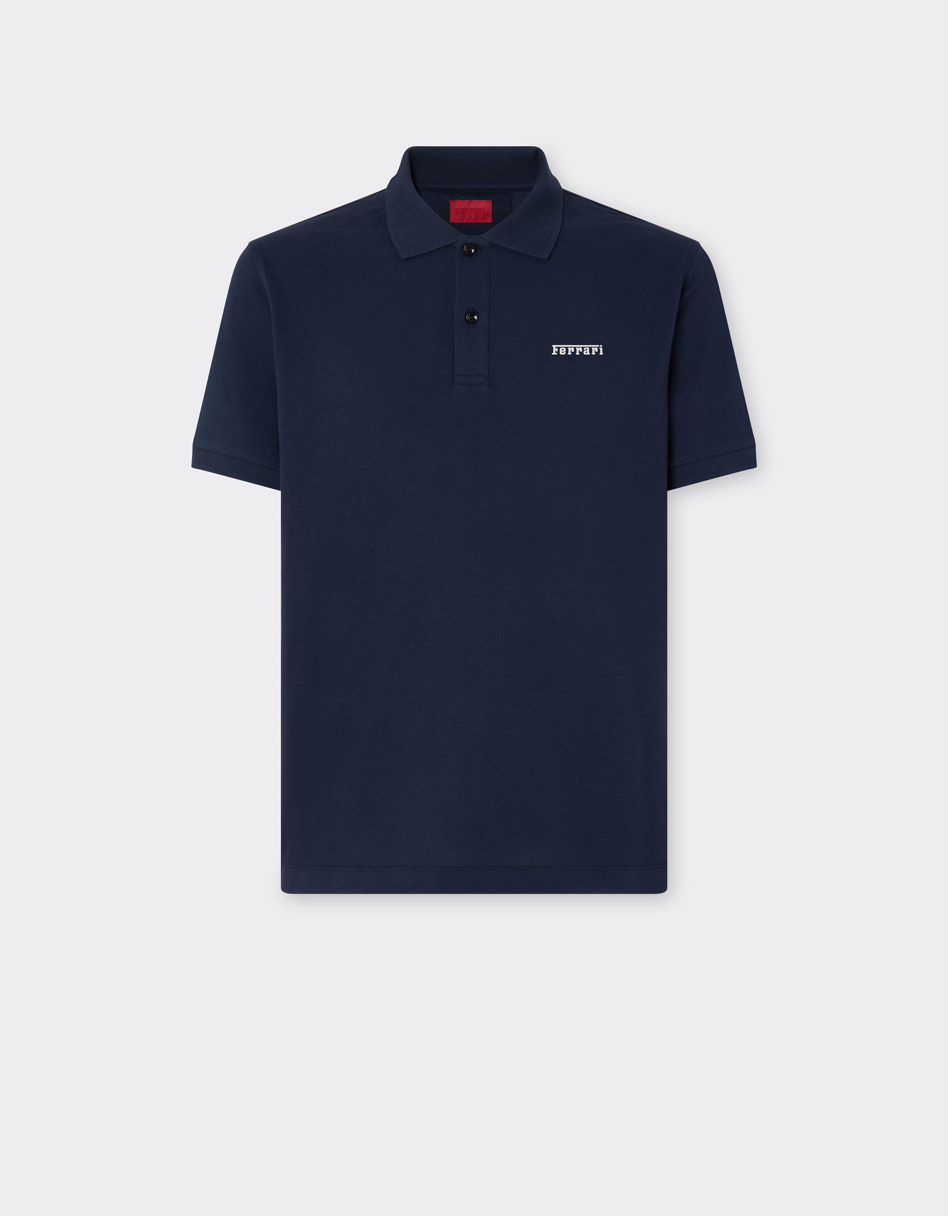 Ferrari Cotton polo shirt with Ferrari logo Navy 51058f