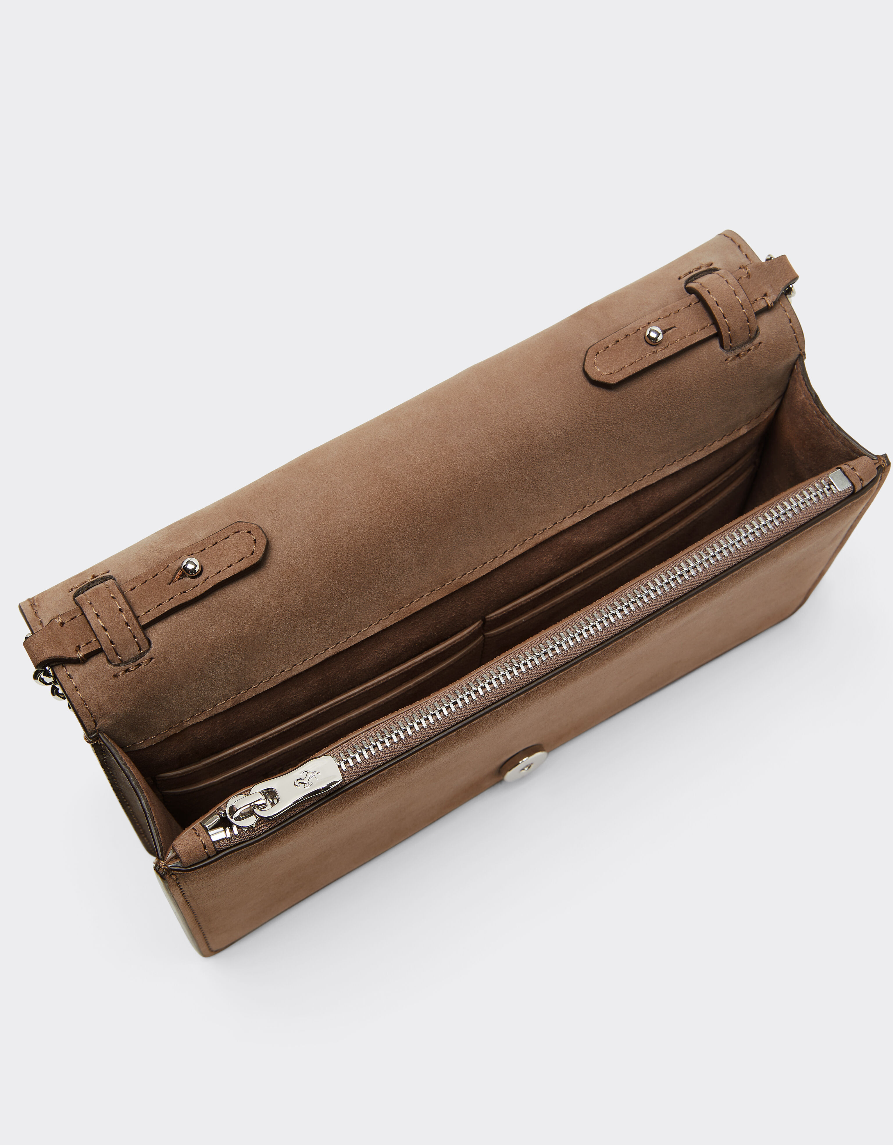 Ferrari GT wallet in shaded nubuck with chain shoulder strap Ferrari Ferrari GT wallet in shaded nubuck with chain shoulder strap Clay 50395f