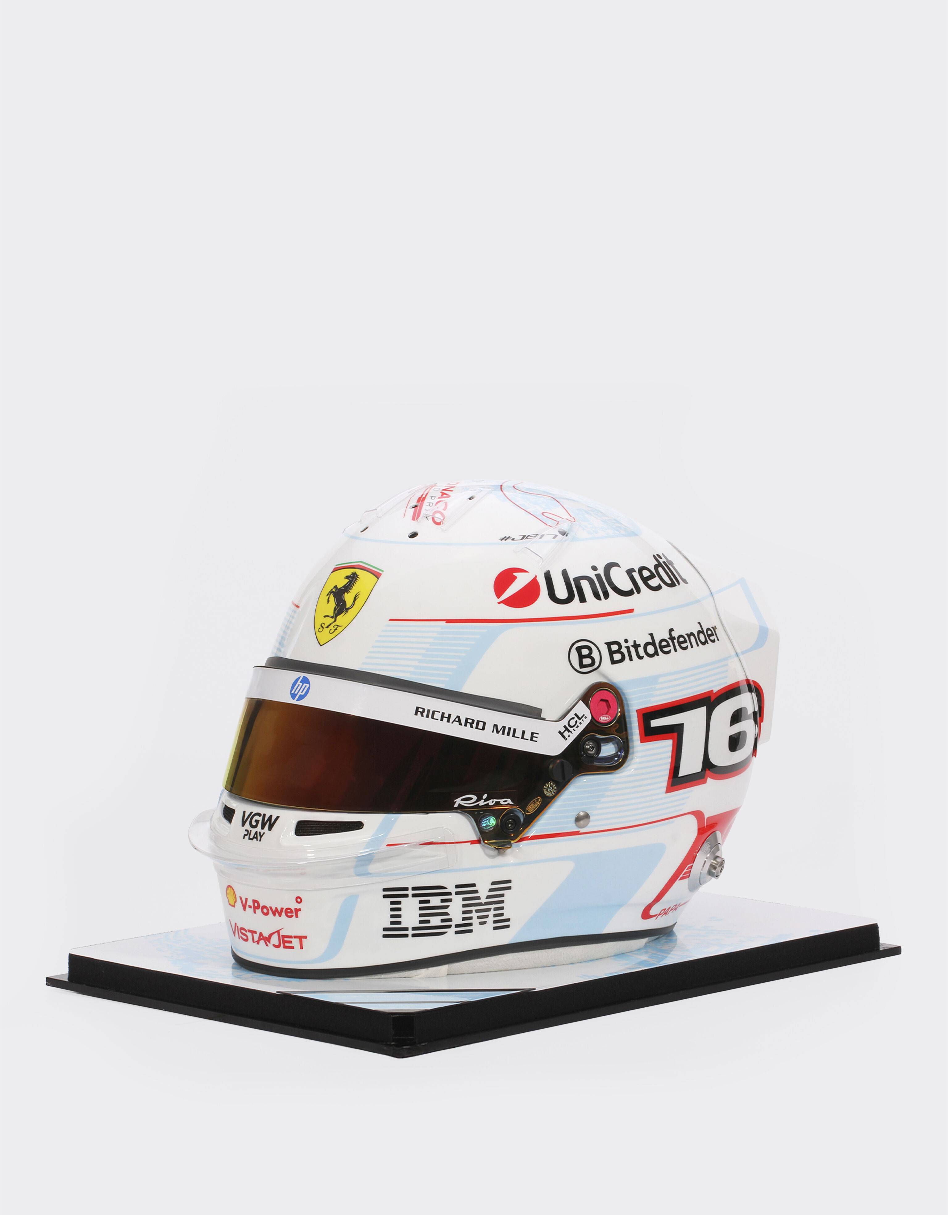 Ferrari 1:1比例 Charles Leclerc 摩纳哥2025特别版头盔 多色 LA07Af