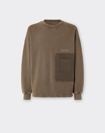 Ferrari Cotton sweatshirt with pocket Verde Cachi 50133f