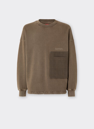 Ferrari Cotton sweatshirt with pocket Verde Cachi 50133f