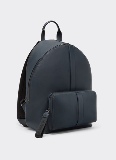 Ferrari 摔花皮革背包 Navy 22253f