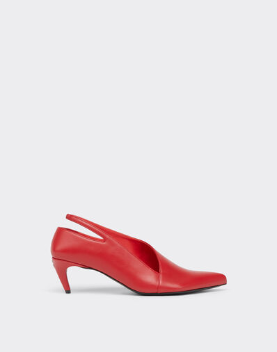 Ferrari Leather Slingback with Side Cut-out Rosso Cardinale CSWSL0006XL00004f