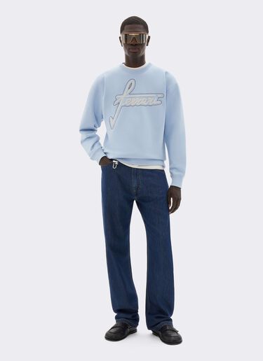 Sweat à col rond avec broderie Ferrari Ferrari Sweat à col rond avec broderie Ferrari Powder Blue CJMSW0036JCO0046f
