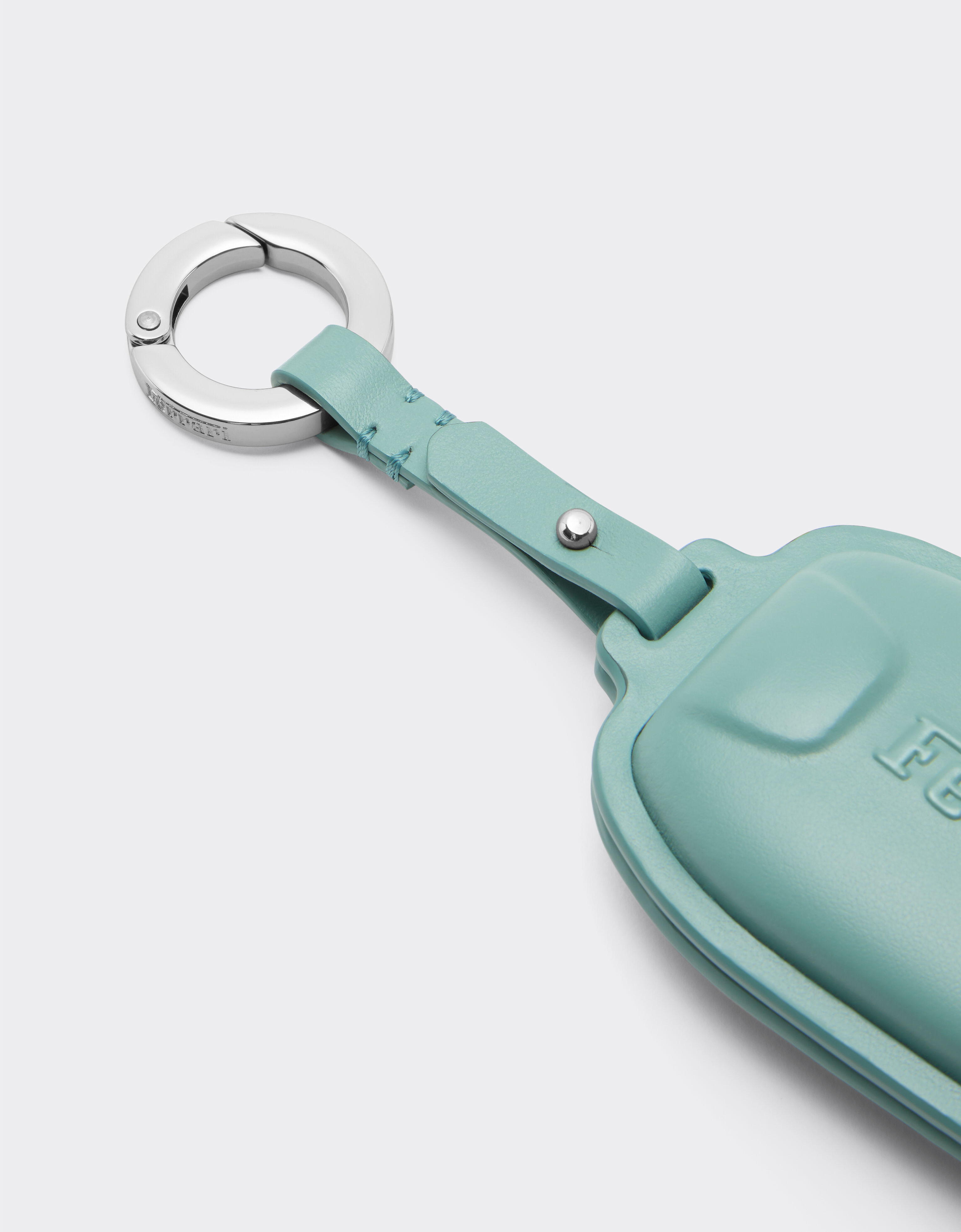 Ferrari 法拉利徽标皮革钥匙扣 Granite Green 50584f