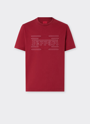 Ferrari 刺绣棉质 T 恤 Maison Red 50836f