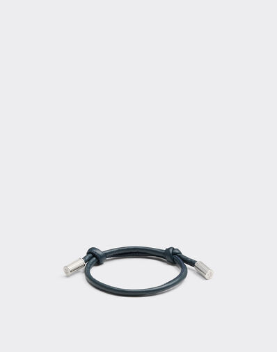 Ferrari Tubular leather bracelet with engraved Prancing Horse Ultramarine 50009f