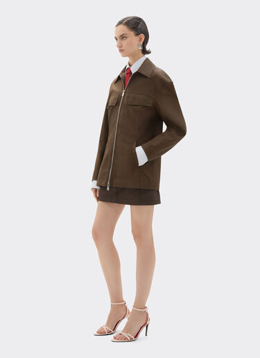 Technical gabardine jacket with a vintage effect Ferrari Technical gabardine jacket with a vintage effect Khaki Green 49926f