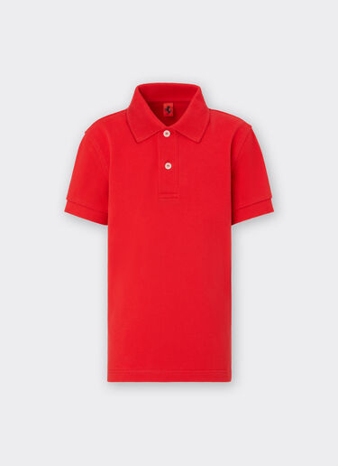 Ferrari Children’s polo shirt in organic cotton piqué Rosso Corsa 红色 20161fK