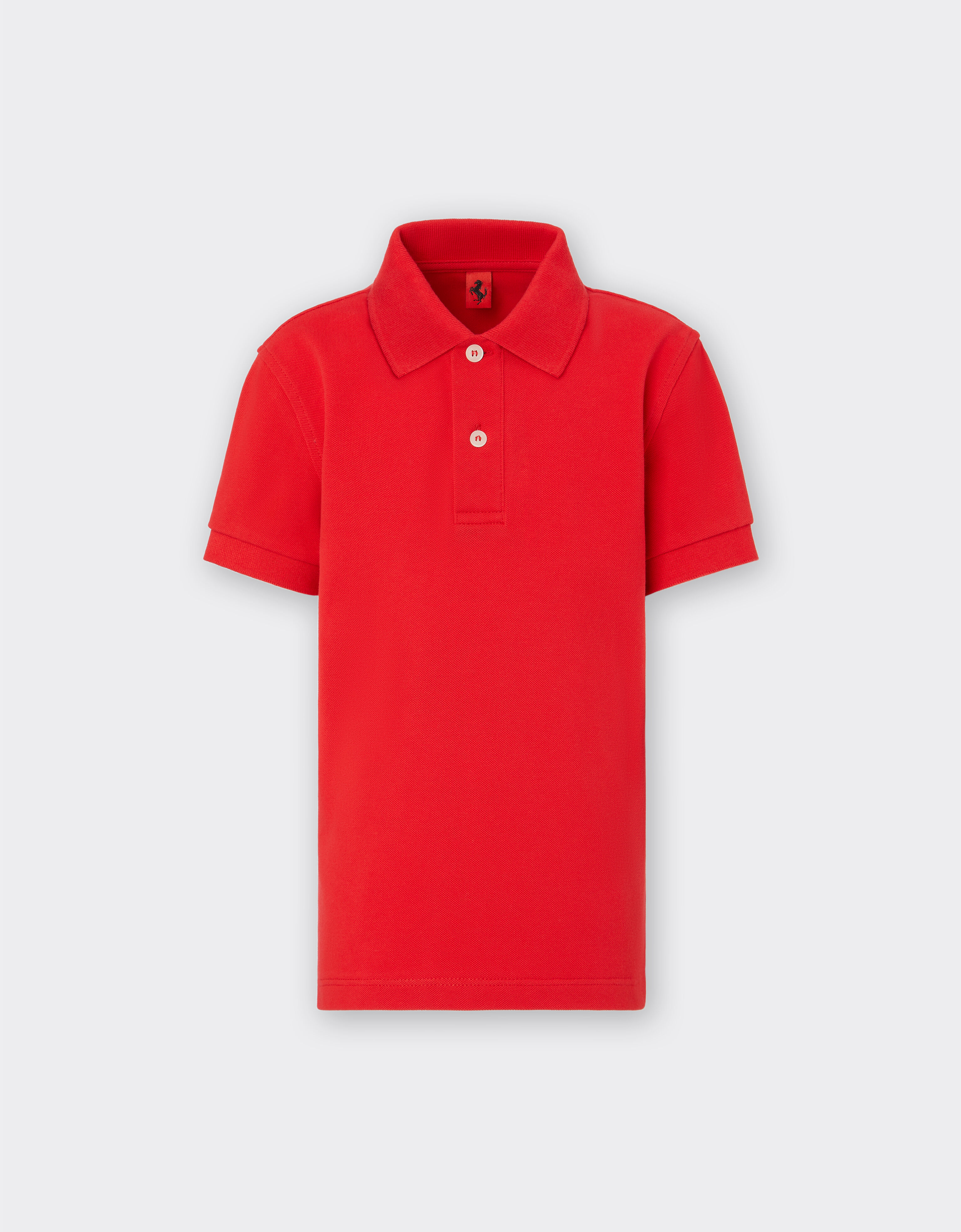 Ferrari Children’s polo shirt in organic cotton piqué Rosso Corsa 红色 20161fK