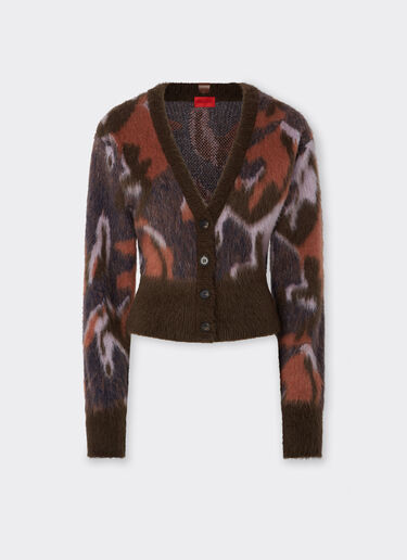 Ferrari Cavallino Ikat 图案针织开衫 Espresso 22530f