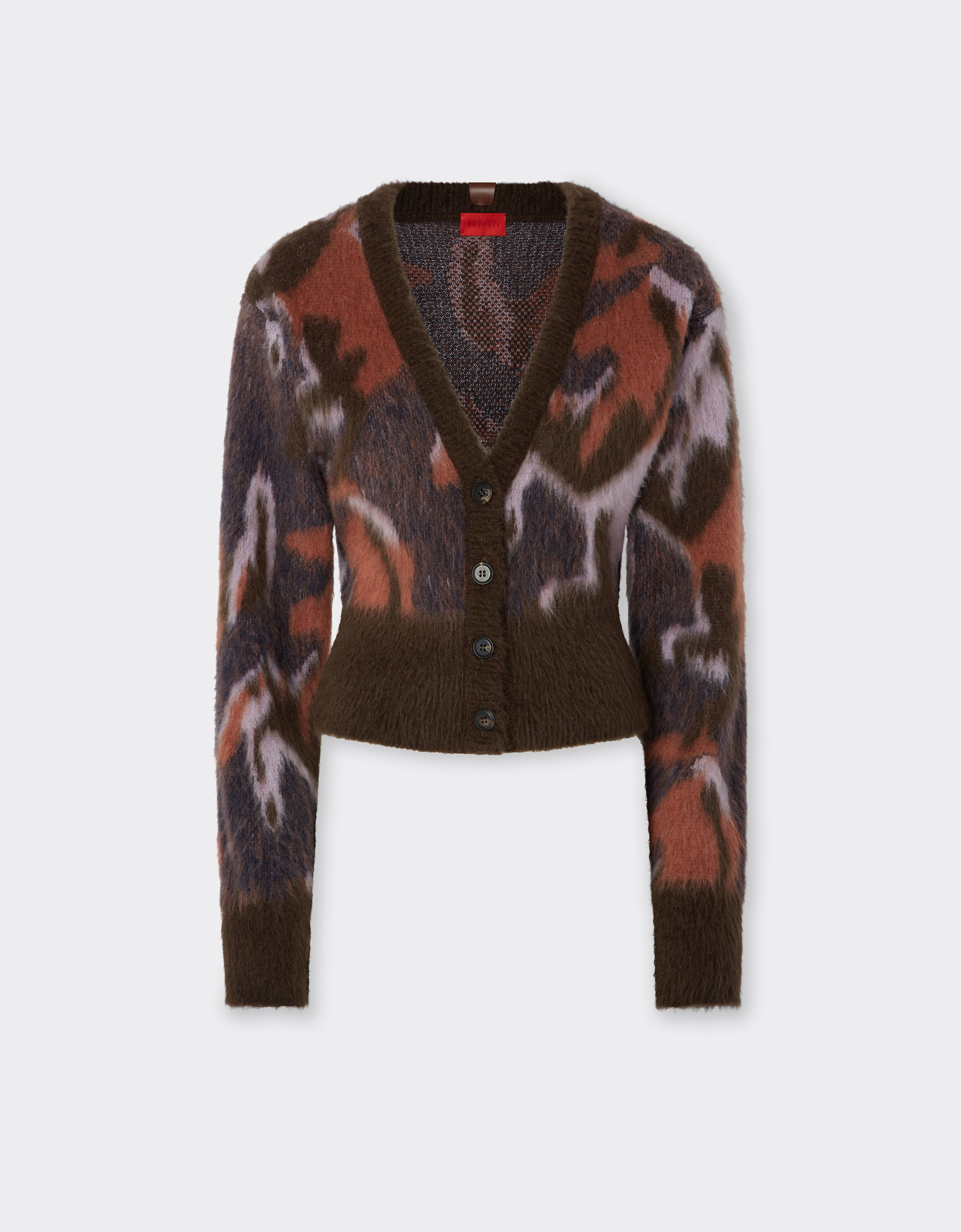 Ferrari Cavallino Ikat 图案针织开衫 Espresso 22530f