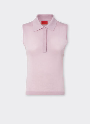 羊绒真丝无袖 Polo 衫 Ferrari 羊绒真丝无袖 Polo 衫 紫藤色 22748f