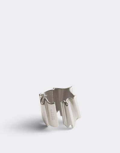 Ferrari 缎纹镀钯黄铜戒指 哑光钯金 22242f